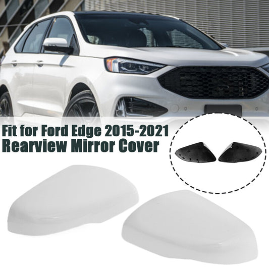 White mirror housings for Ford Edge 2015-2020, rearview camera cover (pair).