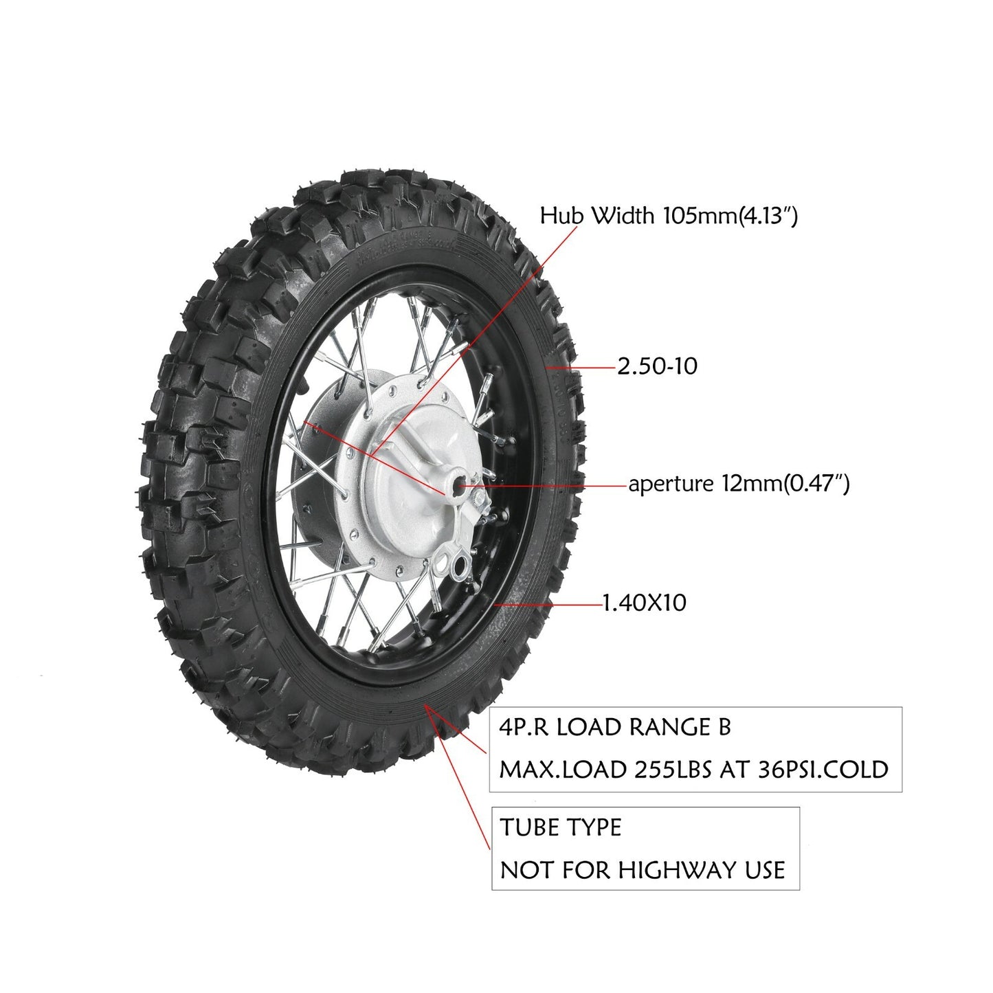 Front Forks + 10 Wheel 2.50-10 Drum Brake Fo for Mini Dirt Bike CRF50 TTR50 70CC 90