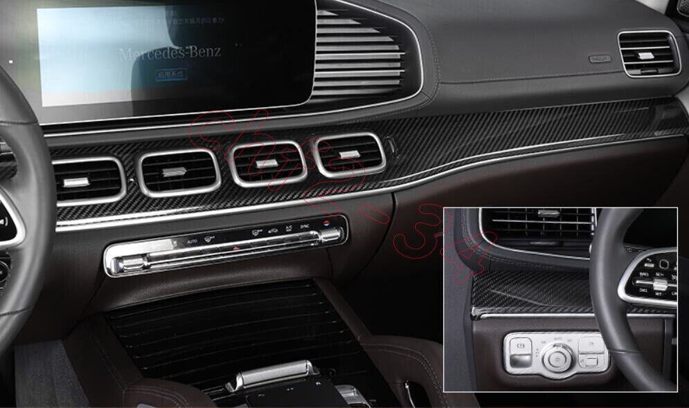 Dry carbon Central Console Instrument Strip Trim Fit for Benz GLE GLS 2020-2022
