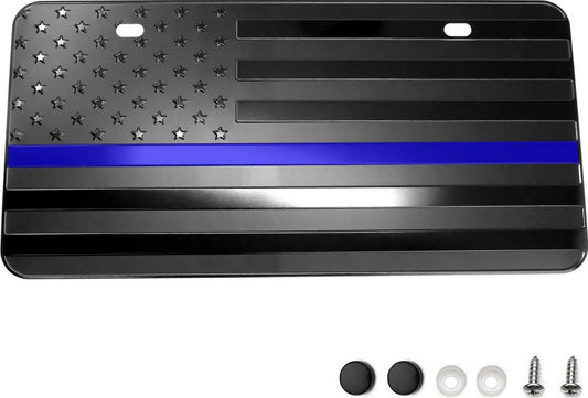 Car license plate cover, frame cover, trunk black and blue American flag for Cadillac