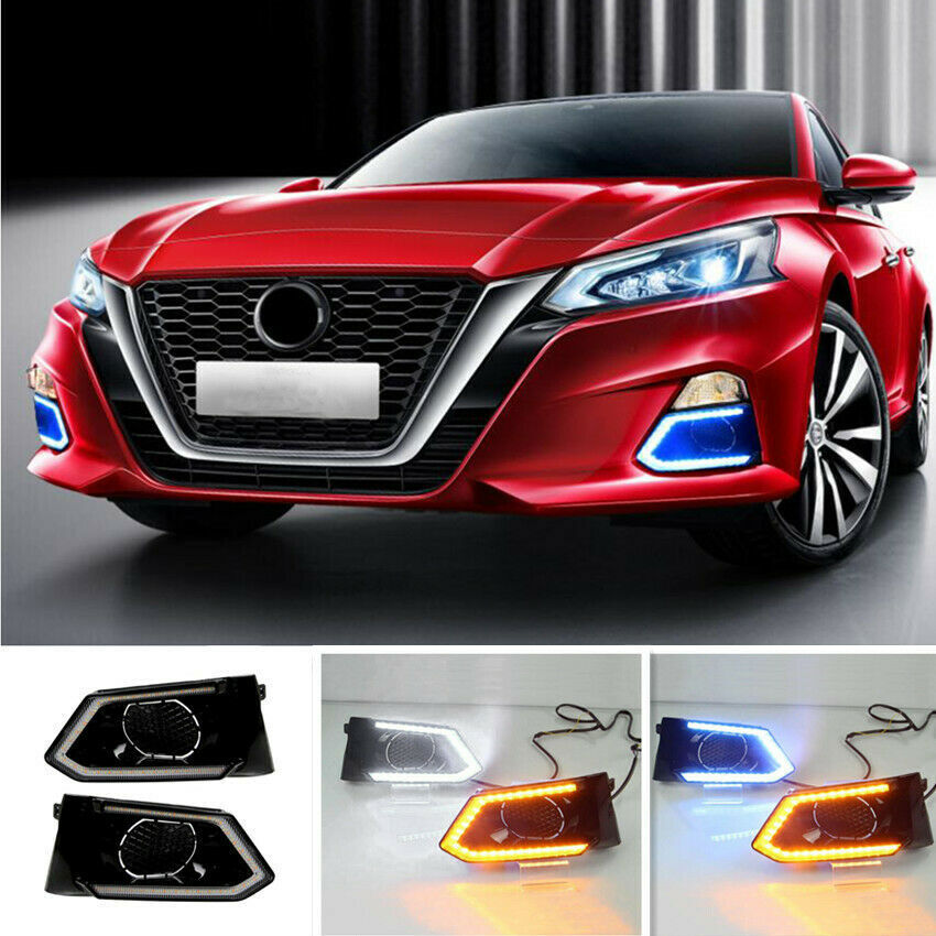 Fit for Nissan Altima 2019-2022 DRL LED Daytime Running Fog Light Lamp With Turn