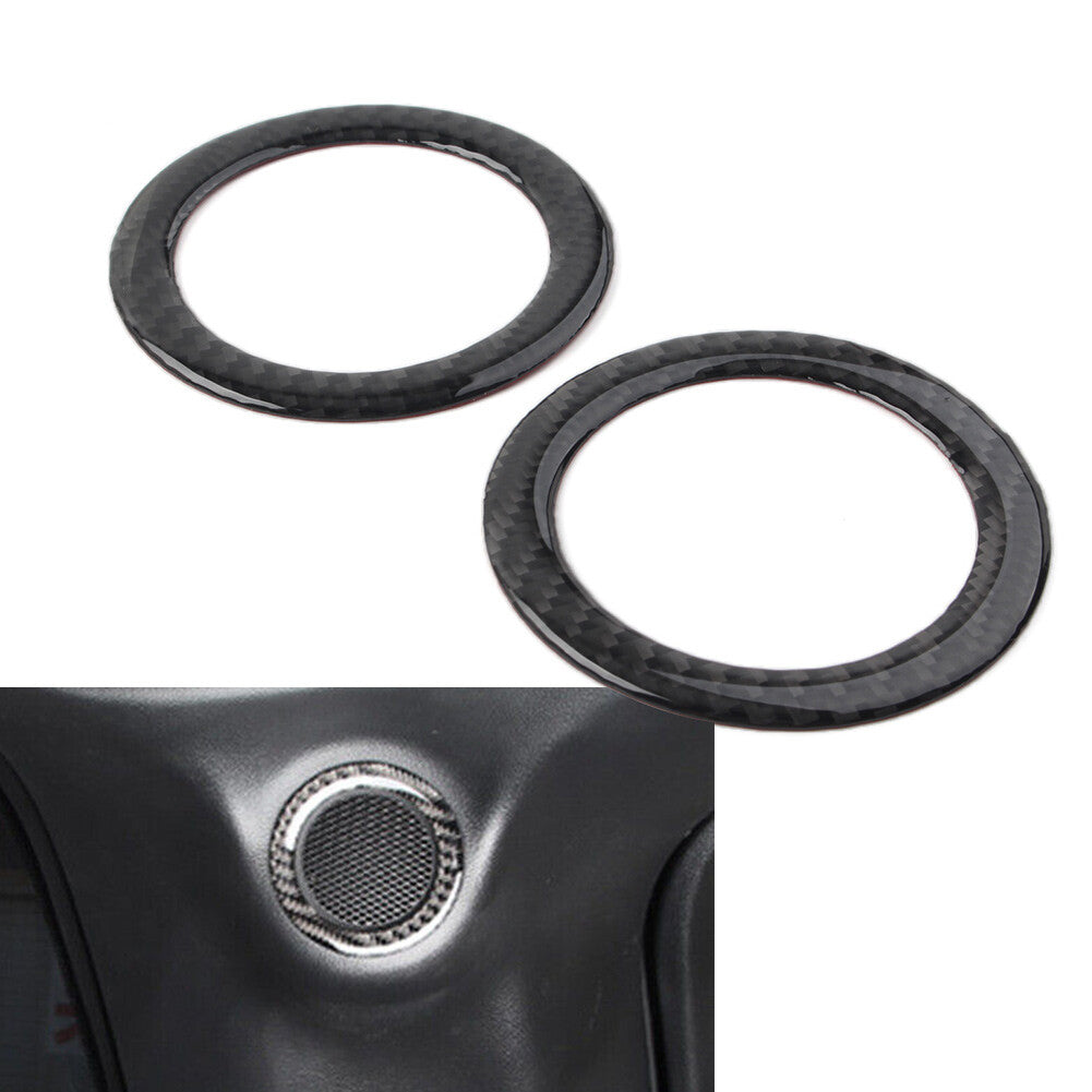 Fit for Jeep Grand Cherokee 2x Carbon Fiber Rear Audio Speaker Ring Trim Cover