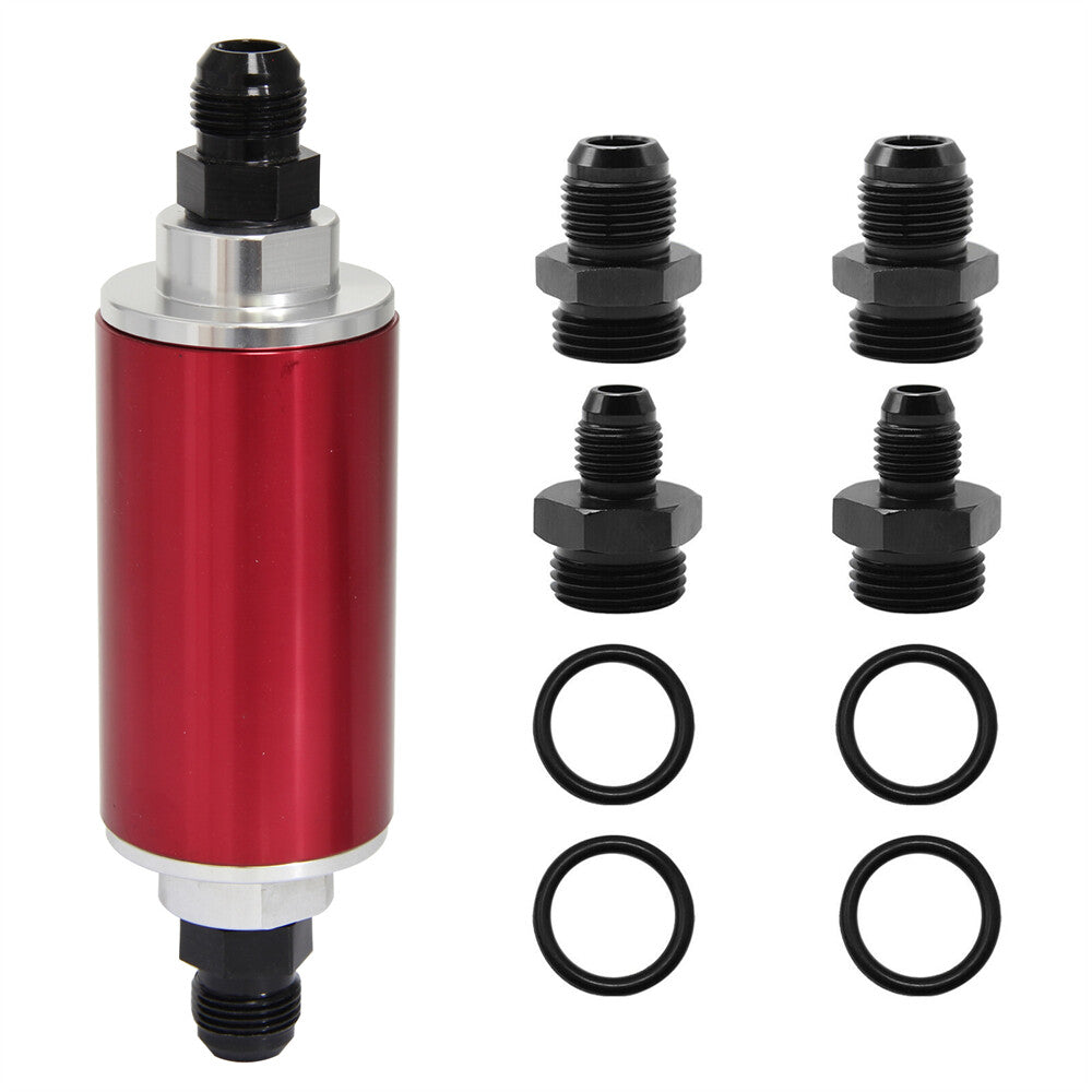 58mm Inline Fuel Filter AN6 AN8 AN10 100 Micron Reusable Element Universal E85