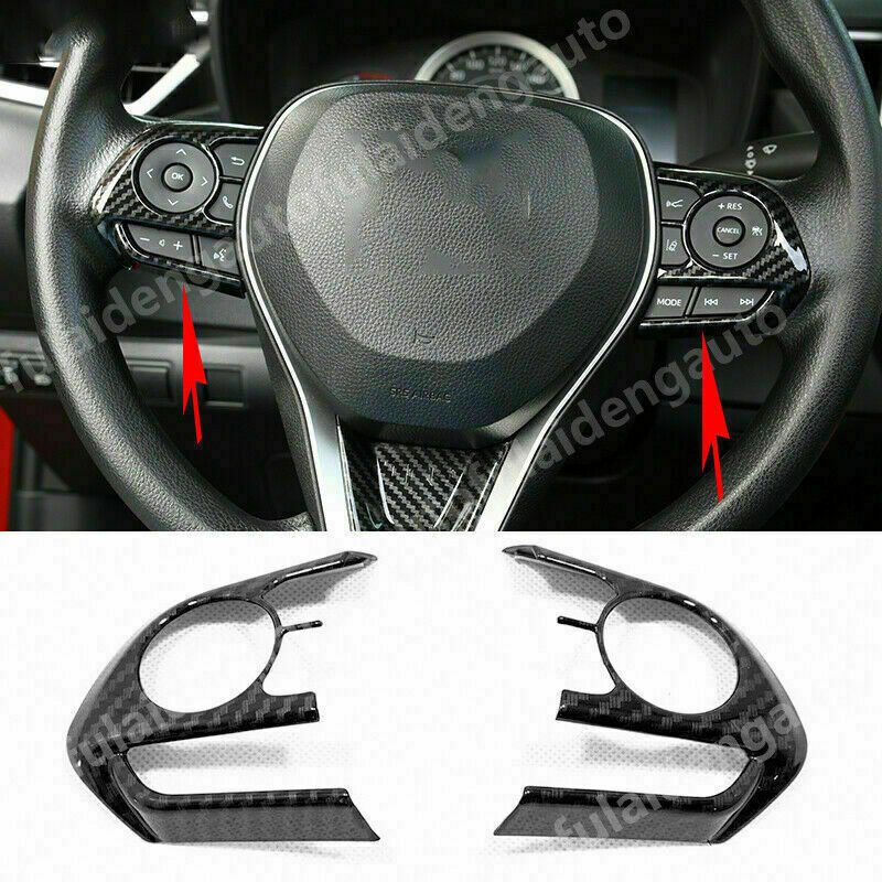 for Toyota for Camry 2018-2022 Carbon Fiber Interior Steering Wheel Strip Cover Trim