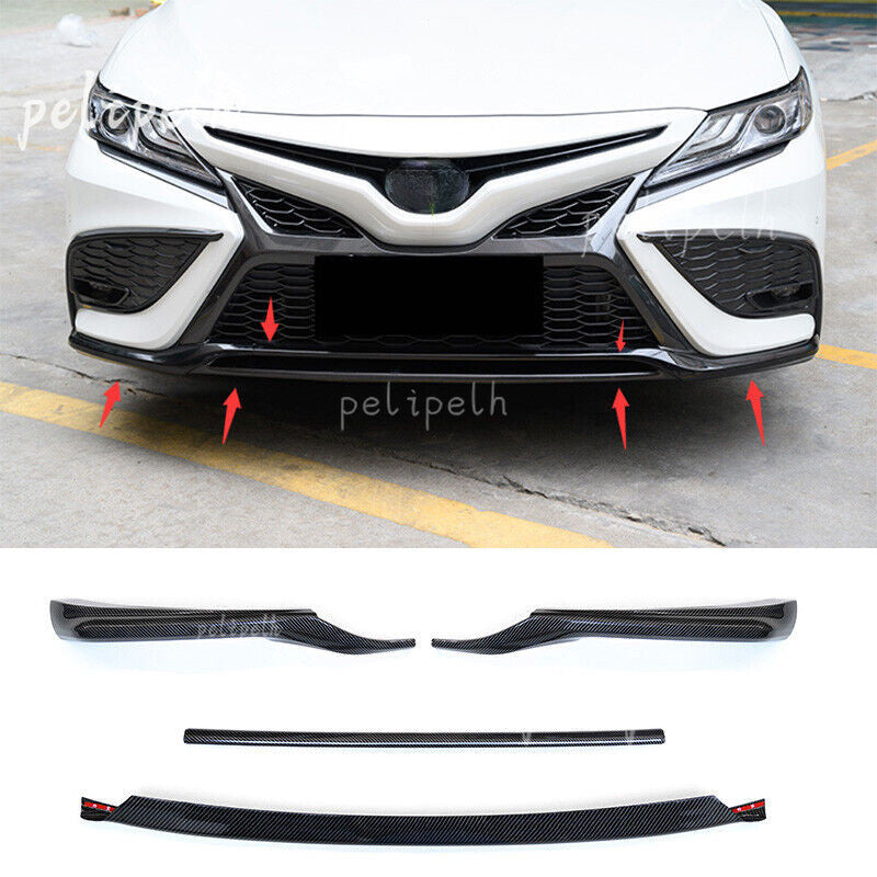 for Toyota for Camry 2021-23 Carbon Fiber ABS Front Bumper Bottom Protector Cover 4x
