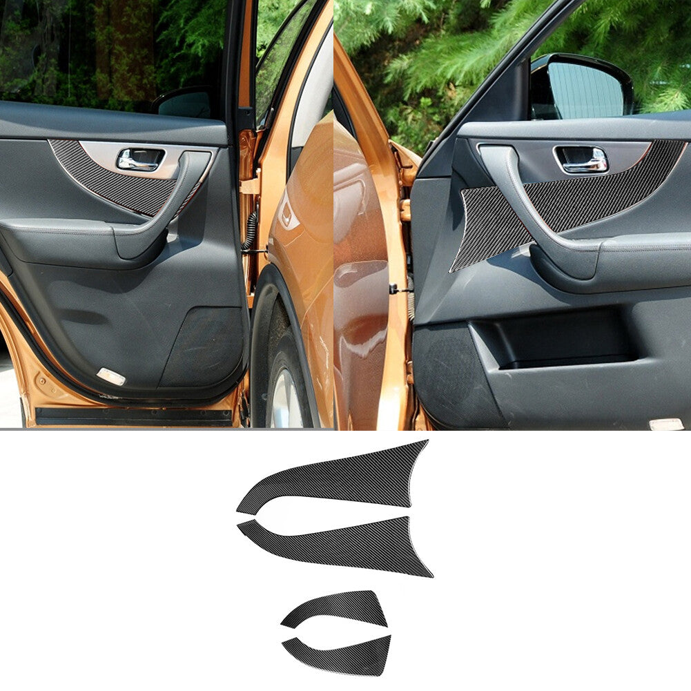 4Pcs Carbon Fiber Door Panel Cover Trim for Infiniti FX 2009-13/QX70 2014-2017