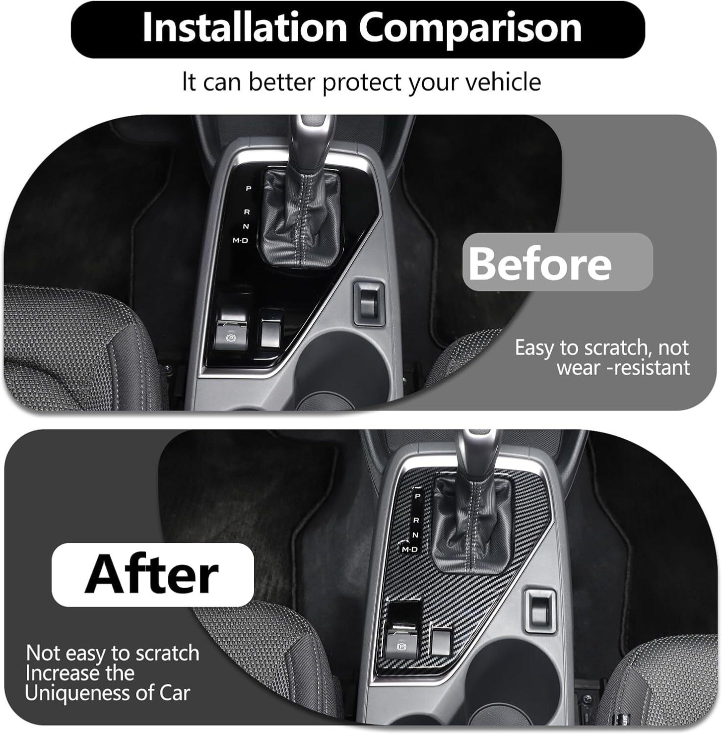Carbon Fiber Color For 2023-2025 for Subaru Crosstrek Gear Shift Panel Cover Trim