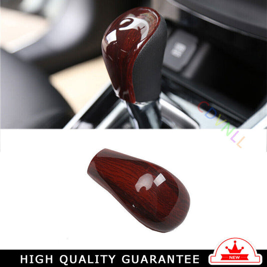 Gear Shift Knob Head Cover Trim Inner for Nissan Sentra 2013-2019 Red Wood Grain