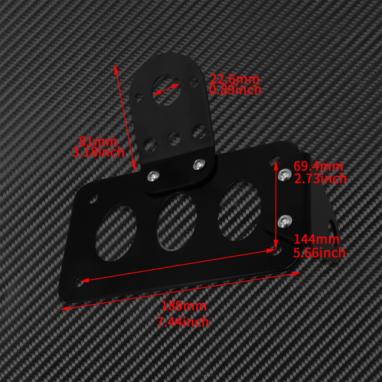 Rear Side Mount Tail Light w/License Plate Holder Bracket Fit for Harley Bobber