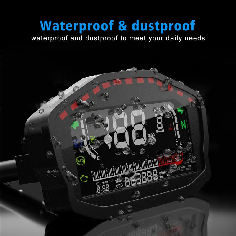 Motorcycle Digital Dash Digital Panel LED LCD Speedometer Odometer 1,2,4 Cylinde
