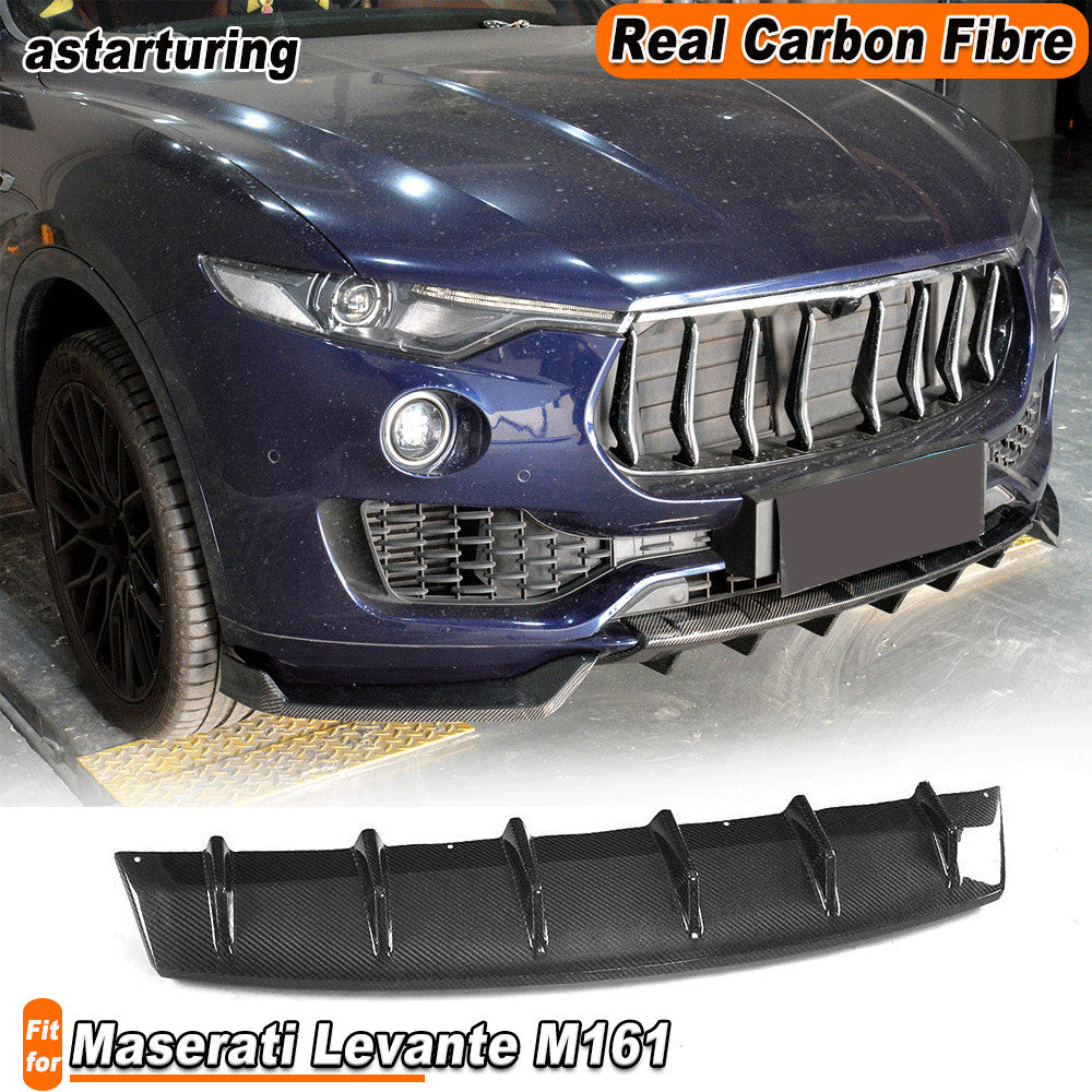 Fit for Maserati for Levante M161 16-17 REAL CARBON Front Bumper Center Lip Spoiler