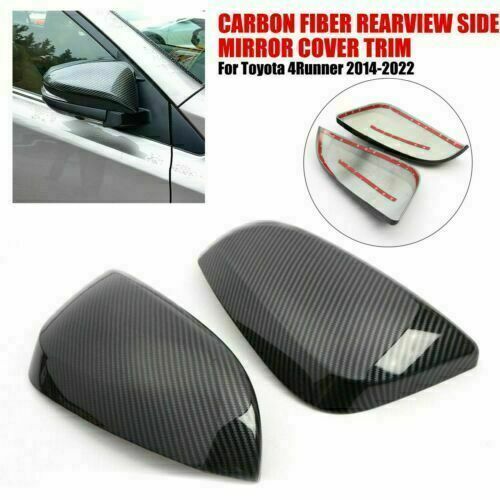 2pcs Carbon Fiber Side Rearview Mirror Cover Caps for Toyota 4Runner 14-22 AT