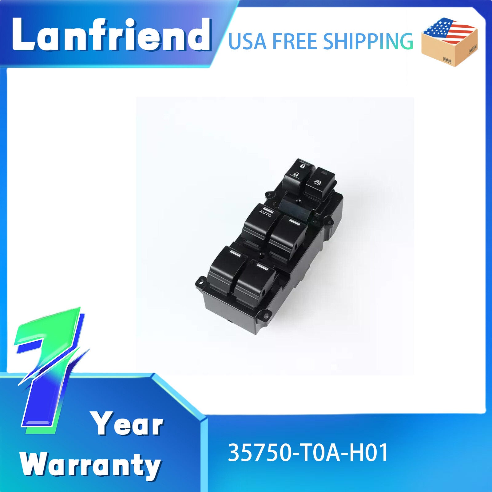 35750T0AH01 Power Window Switch Fit for Honda Accord CR-V 2008-2015