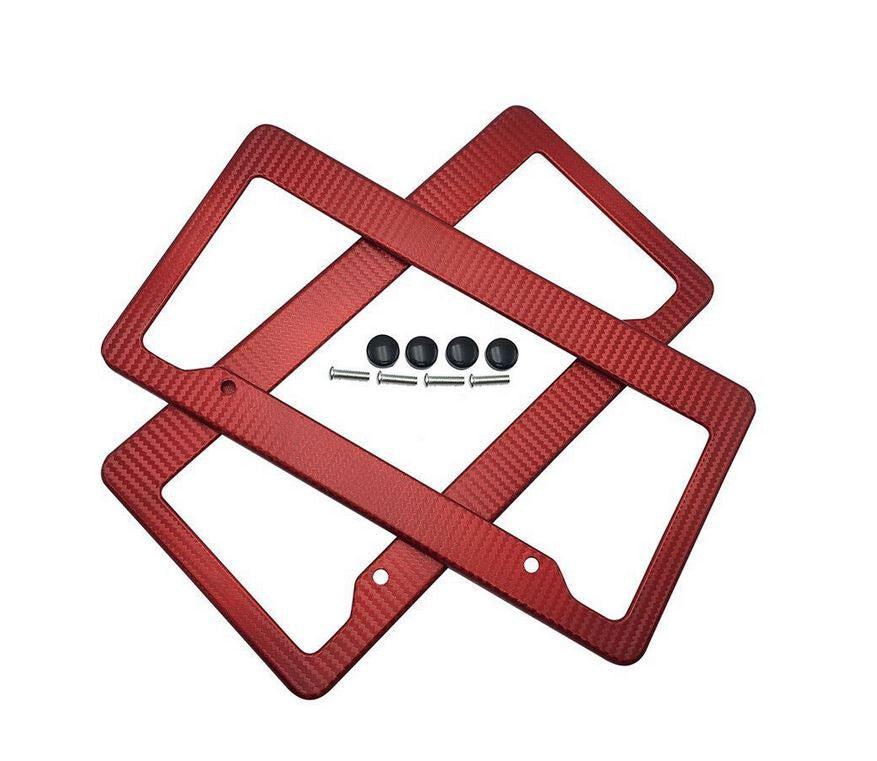 Car license plate cover, frame cover, rear trunk boot, red carbon fiber, suitable for Mitsubishi .