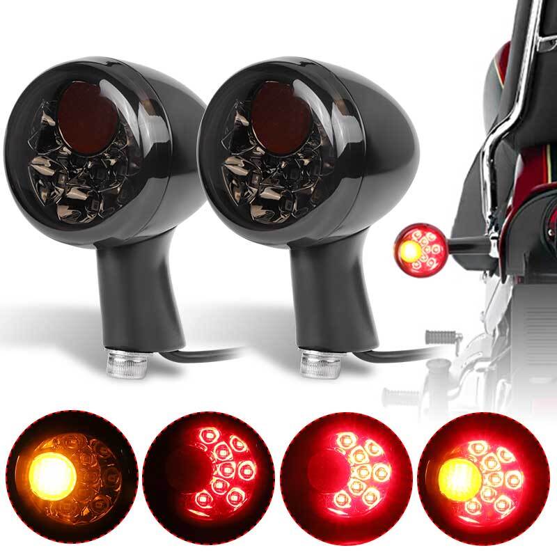 Rear Turn Signals Brake Light Lamp For Sportster XL883 XL1200 1992+ Amber+Red