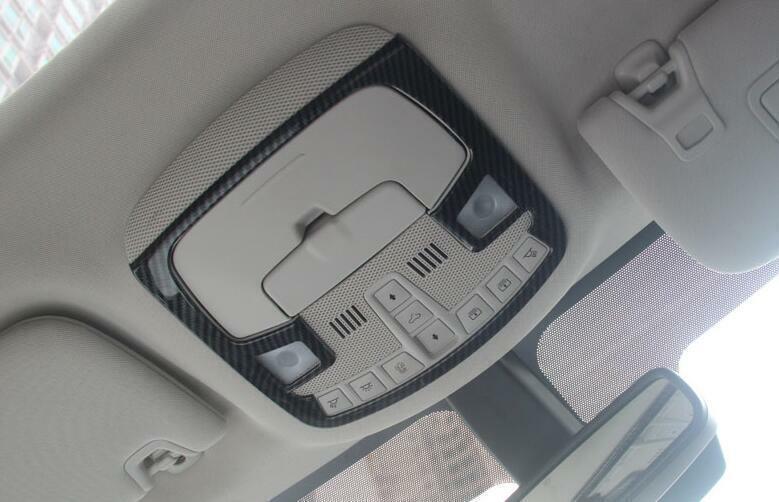 Carbon Fiber Front Reading Light Lamp Frame Trim 1PCS for Ford Edge 2015-2022