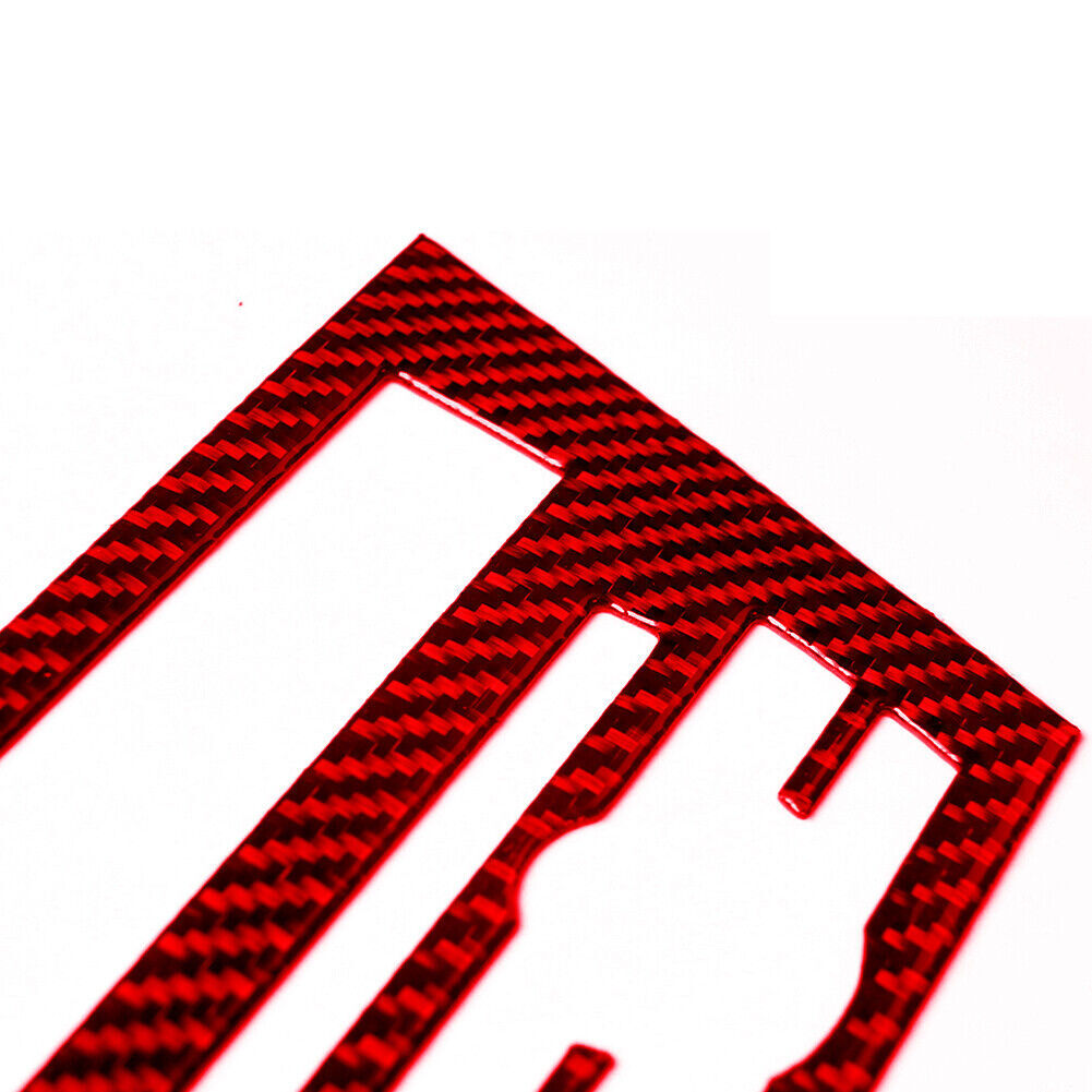 4Pcs Red Carbon Fiber CD Control Panel Cover Trim for BMW 6 Series F12 F13 11-18