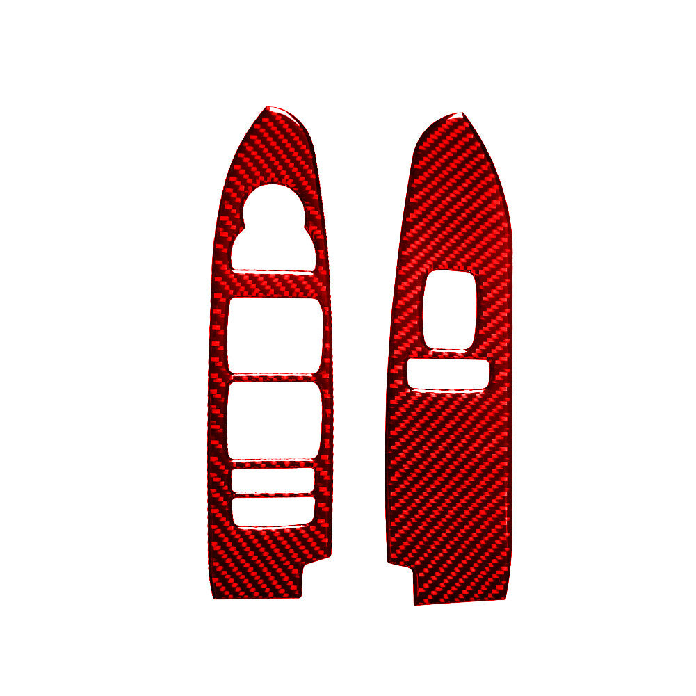 2X Window Lift Panel Trim Cover Carbon Fiber for CADILLAC CTS SPORT 2008-UP Red