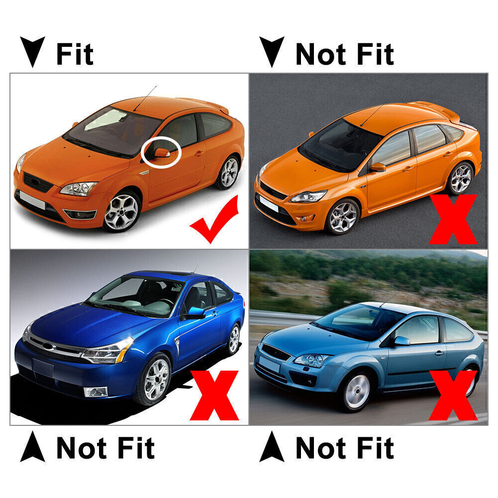 Spiegelkappen Au?enspiegelkappe Matt-schwarz Paar f¨¹r for Ford Focus 2005-2008
