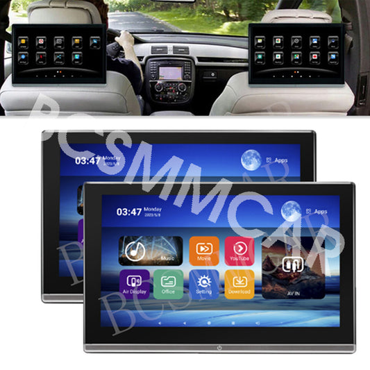 2pcs Android 11 Car TV Touch Screen Headrest Monitor For Rear for Seat Entertainment
