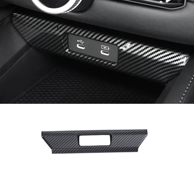 1-piece carbon fiber USB power decorative panel protective sleeve frame for 2023 and 2024 for Honda Accord