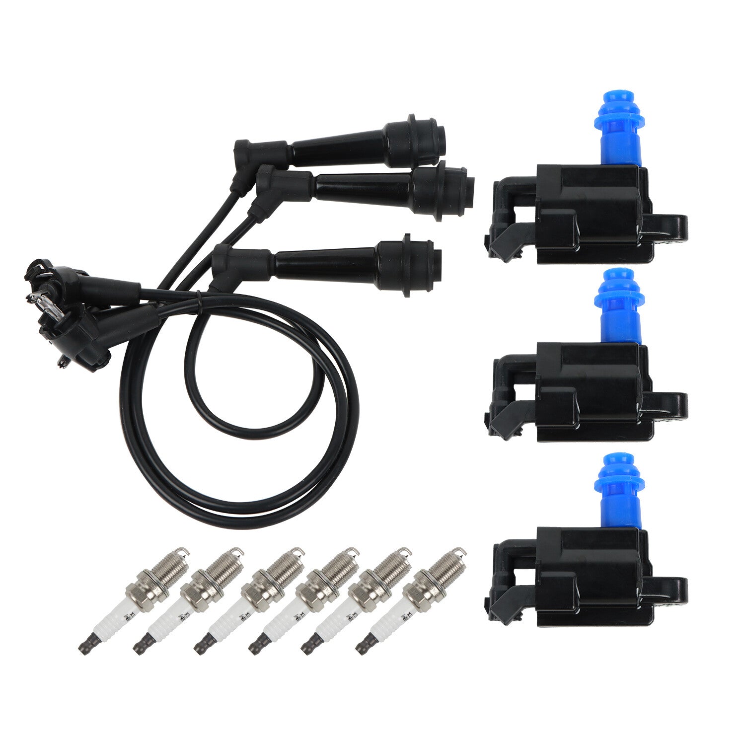 3X Ignition Coil + Wireset + 6X Platinum Spark Plug for Lexus IS300 3.0L UF228