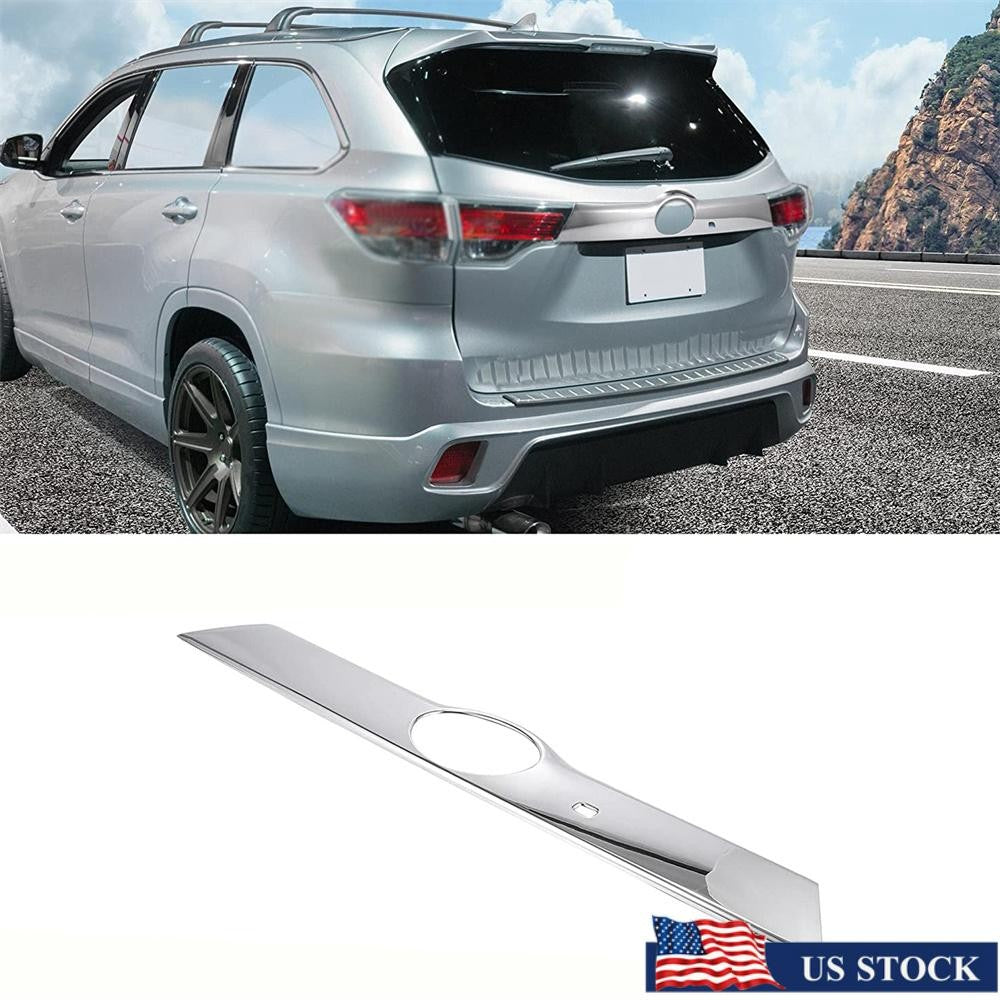 Car Mirror Chrome ABS Rear Trunk Streamer Cover Trim For 14-19 for Toyota Highlander