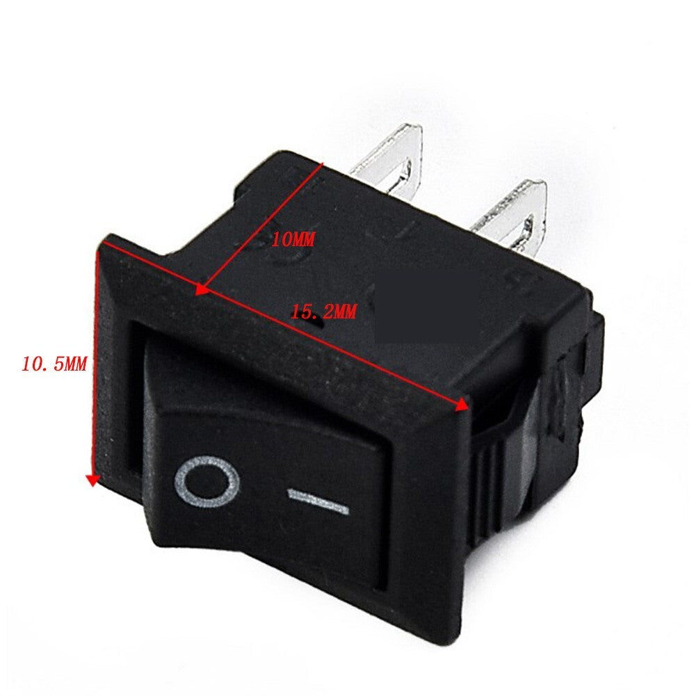 10x/lot 2-pin SPST switch for cars, trucks, and ships - round rocker DC 12V kit