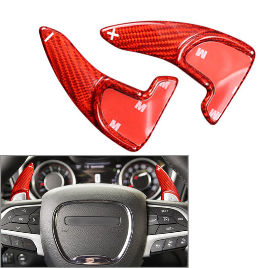 Lenkradschaltwippe f¨¹r for Dodge for Challenger Charger Kohlefaser Rot Paar