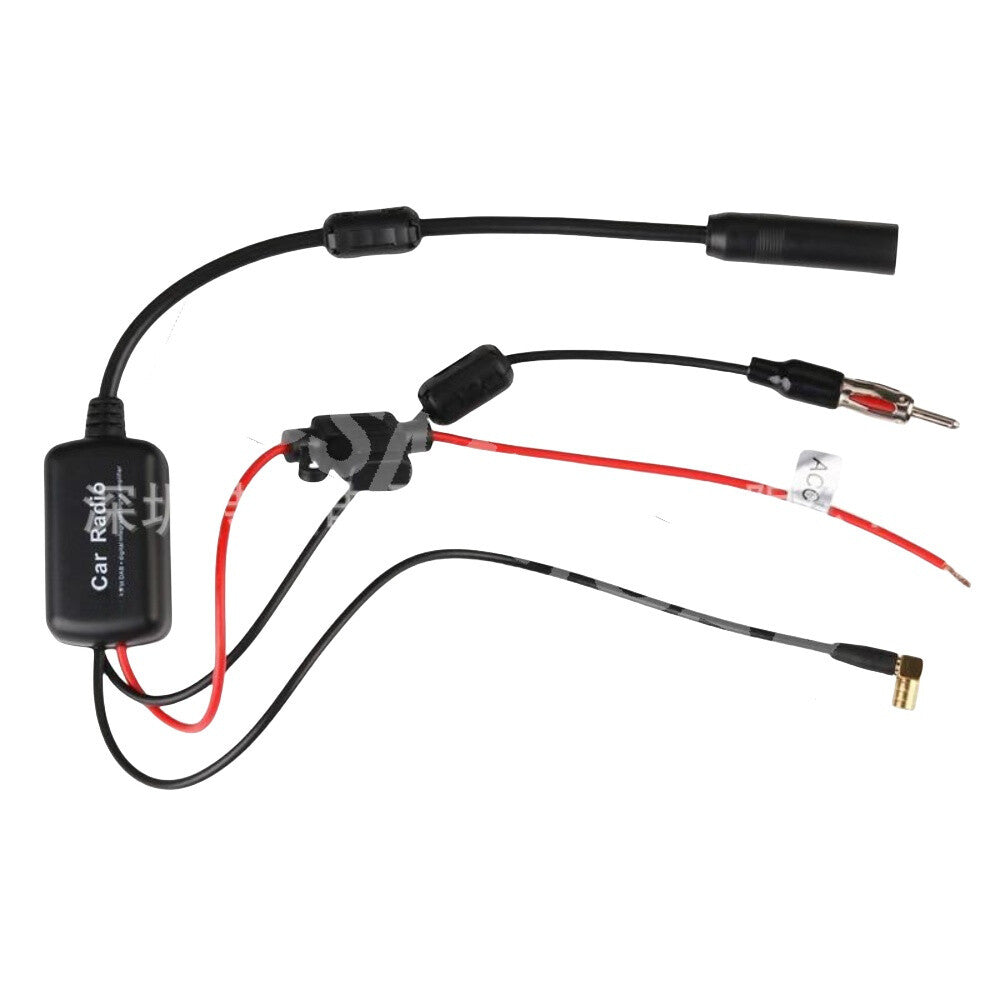 Signal Amplifier Booster For Car Stereo Antenna Aerial Splitter Cable Adapter