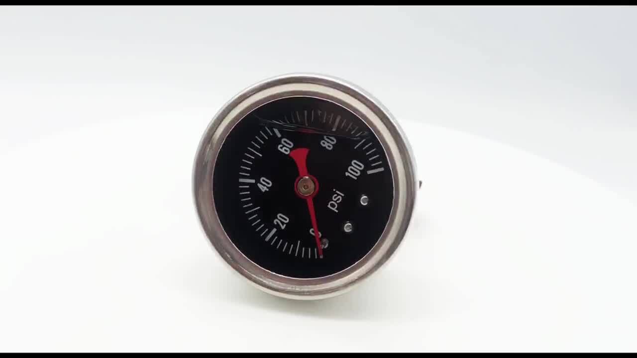 Fuel Pressure Gauge 0-100psi With In-Line Adapter 3/8 Inch Oil Pressure Gauge