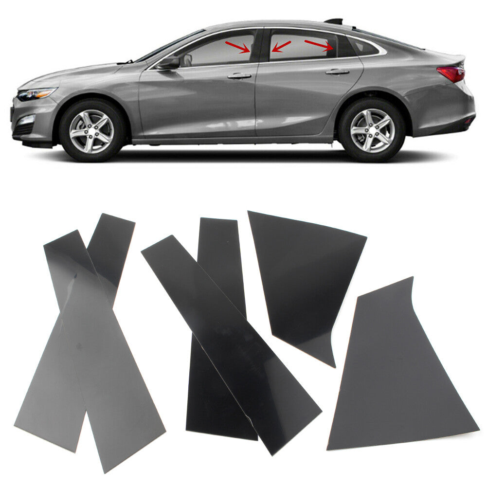 Fit for Chevrolet Malibu 2016-2023 2017 L+R Door Trim Pillar Posts Black Piano Cover