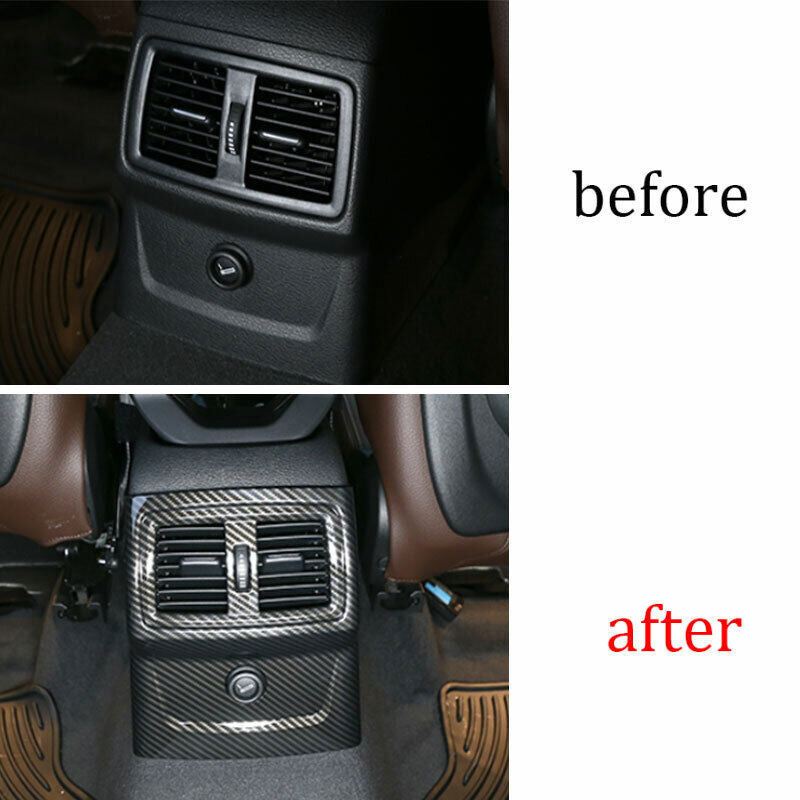 for BMW X1 F48 2016-19 ABS Carbon Fiber Rear Air Outlet Anti-Kick Panel Trim 1P