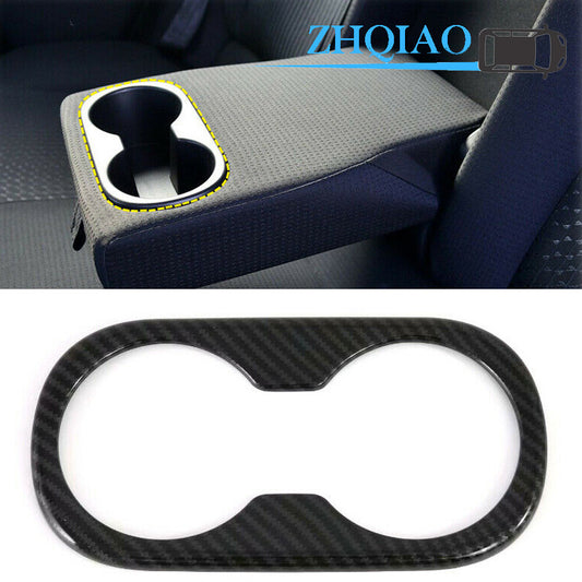 ABS Carbon Fiber Rear Row Water Holder Cup Cover Trim Fit for Toyota Prius 2017-2020
