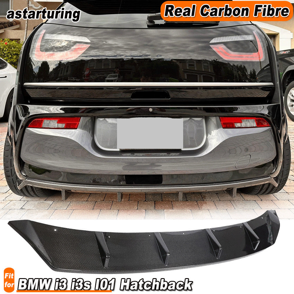 for BMW i3 i3s I01 Hatchback 18-20 REAL Carbon Rear Bumper Diffuser Lip Spoiler