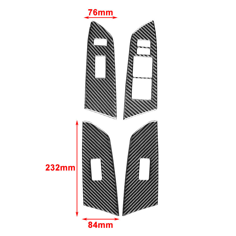 Fit for Toyota Tundra RHD Carbon Fiber Interior Door Window Lift Switch Cover Trim