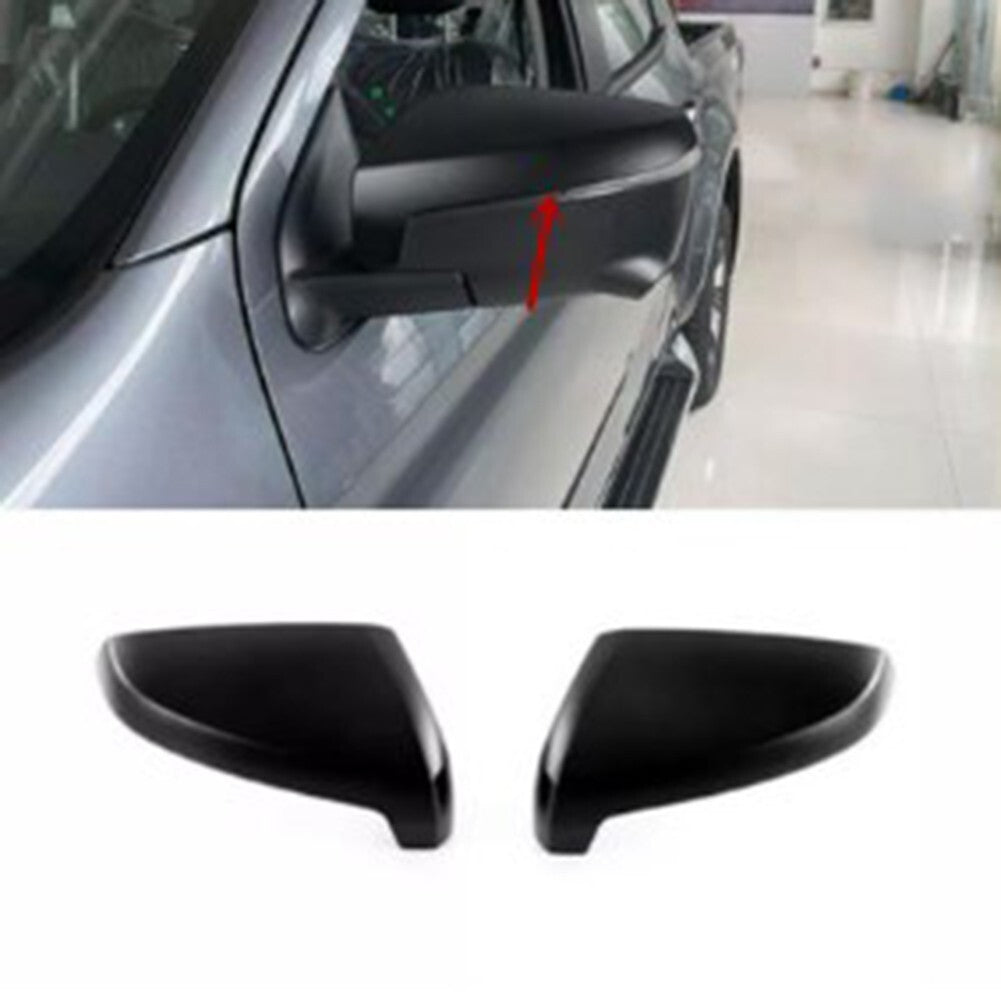 Matte Black 2pcs Rearview Mirror Cover Cap Trim for Isuzu D-Max Dmax 2021-2024