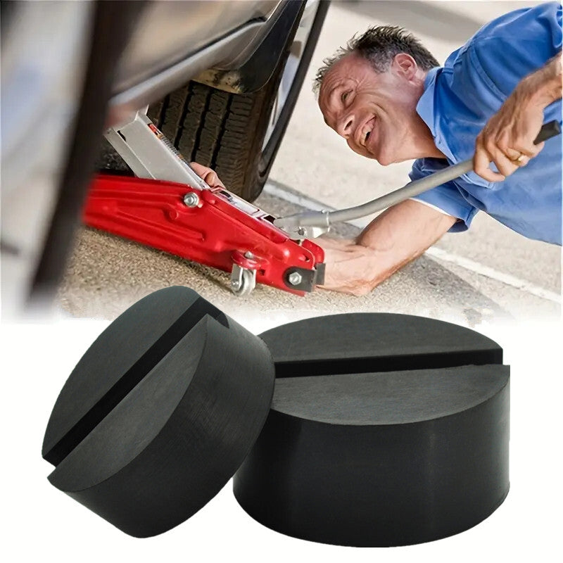 2x Car Lift Jack Stand Rubber Pads Thicken Black Rubber Slotted Floor Jack Mat