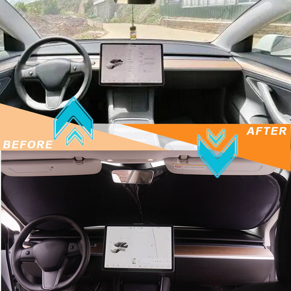 for Tesla Model 3 Y X Car Windshield Sunshade Heat Block Cover Visor Custom Fit
