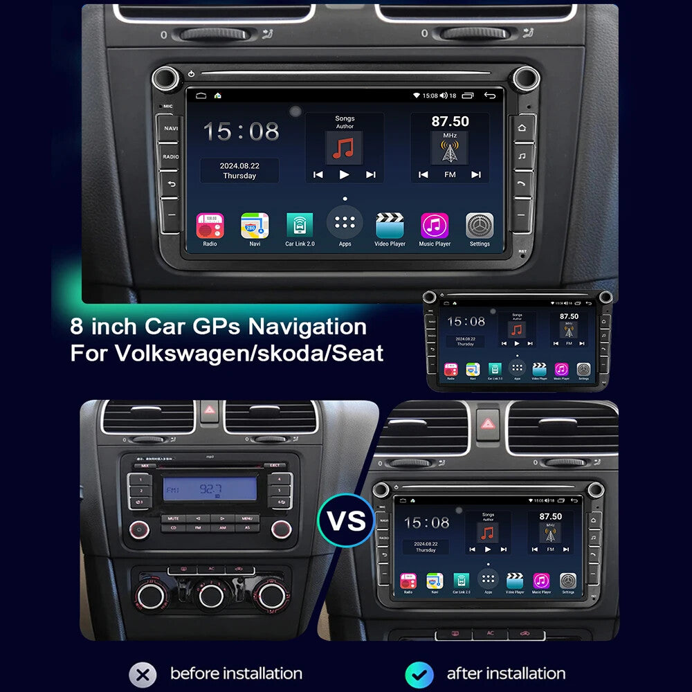 for Volkswagen for Golf Car Stereo Radio Android Auto CarPlay Multimedia Screen GPS