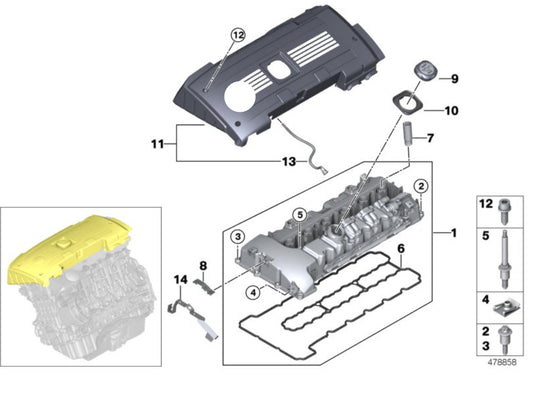 Suitable for BMW E60 E61 E71 E88 E89 E90 E92 11127565286 new equipment manufacturer Reinz valve cover gasket
