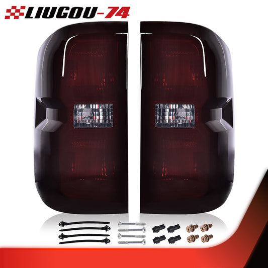 Suitable for 2014-2019 Silverado models. Smoked lens, rear taillights, brake lights, left + right