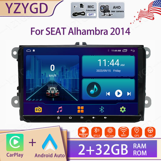 for SEAT Alhambra 2014 Stereo Android Auto Carplay Car Radio Screen GPS DSP WIFI