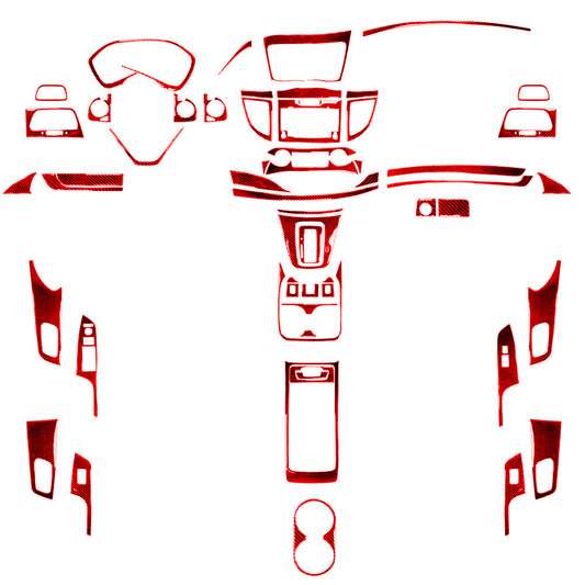 56Pcs Red Carbon Fiber Interior Full Cover Trim Kit for Honda CRV CR-V 2012-2014