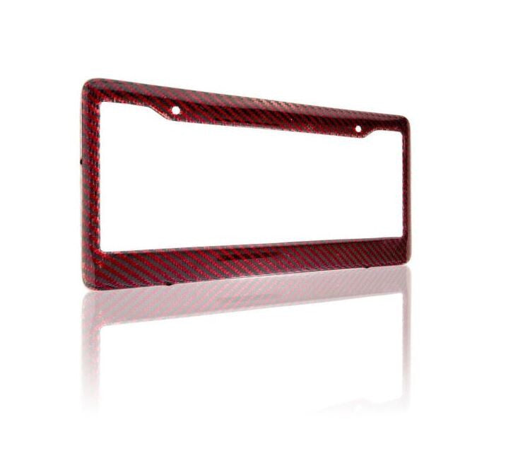 Car license plate frame cover cap trunk red carbon fiber suitable for Volvo
