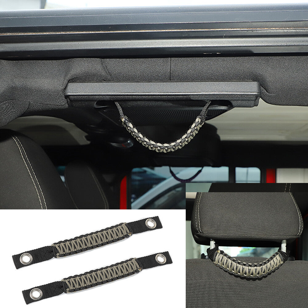 2PC Headrest Top Roll Bar Grab Handles Grip Fit for Jeep for Wrangler YJ TJ JK JL JT