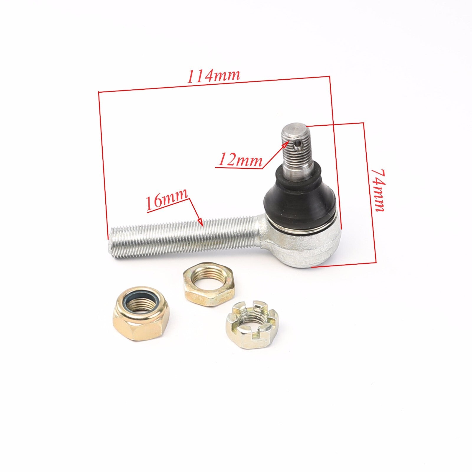12mm tie rod end ball joint for all-terrain vehicles, four-wheel drive vehicles, go-karts, scooters - cooler