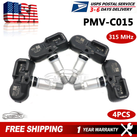 4PCS Tire Pressure Sensor TPMS For 2016-2022 for Toyota Tacoma Alloy Wheels 315MHz