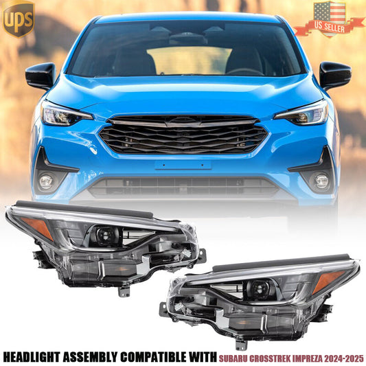Driver Passenger LED Headlight Assy Pair for Subaru Crosstrek Impreza 2024~25