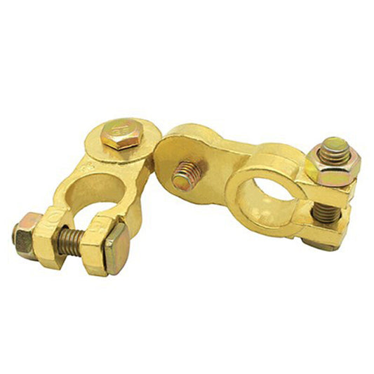 1 pair of heavy-duty truck battery top post cable terminals with pure brass cable heads